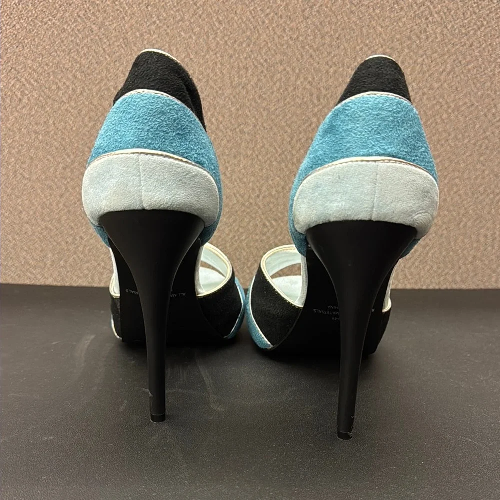 Frederick's of Hollywood Blue and Black Elegant Heels